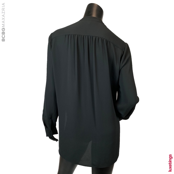 BCBGMaxAzria Tops - {BcbgMaxAzria} Jaklyn Drape Front Blouse *Sale*